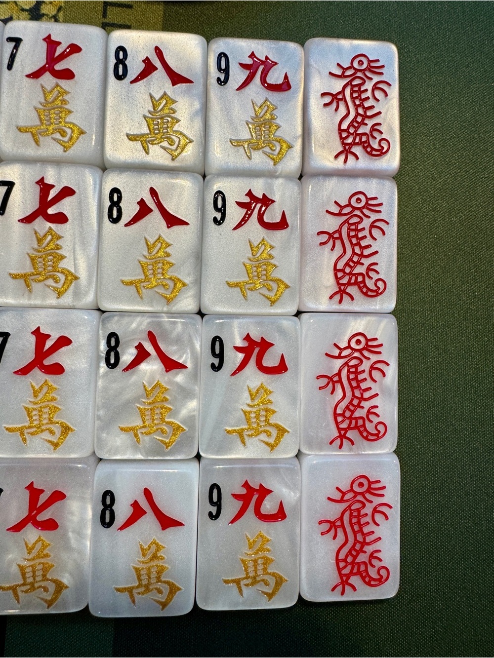 Luxury American Mahjong Tiles Set in Pearlescent White - Multicolor Characters - Picture 10 of 12